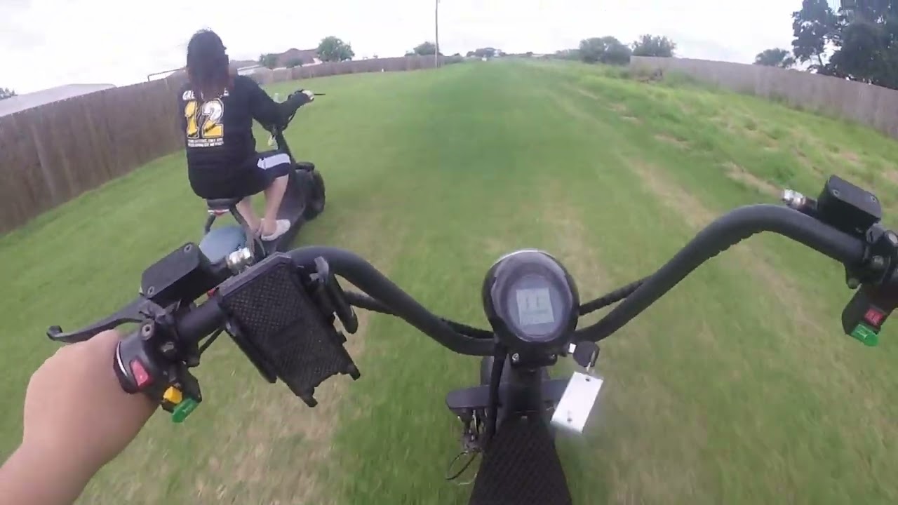ATV Adam E Rider Electric Motorcycle Bike Cruising Around The Streets And Offroad
