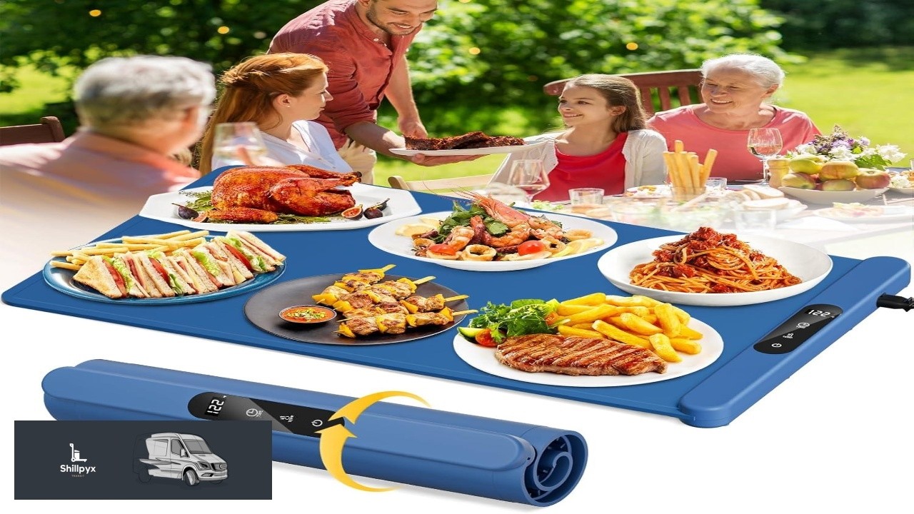 Food Warming Mat Upgrade Fast Full Surface Heating Mat Electric Warming Tray with 6