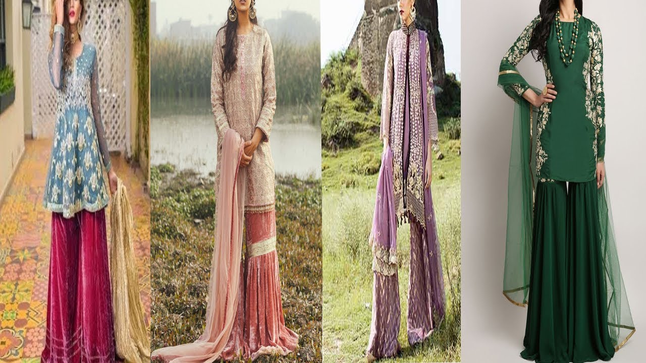 Latest Classic / Trendy Party Wear Garara / Sharara Dress Designs Collection 2018