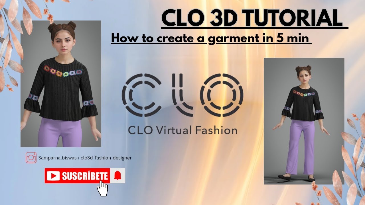 CLO 3D TUTORIAL // HOW TO CREATE A GARMENT IN 5 MIN  // HOW TO ADD FABRIC OR GRAPHIC IN CLO 3D