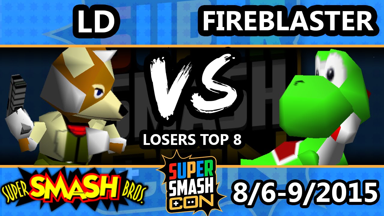 Super Smash Con - LD (Fox) Vs. Fireblaster (Mario, Yoshi) - Losers Top 8 - Smash 64