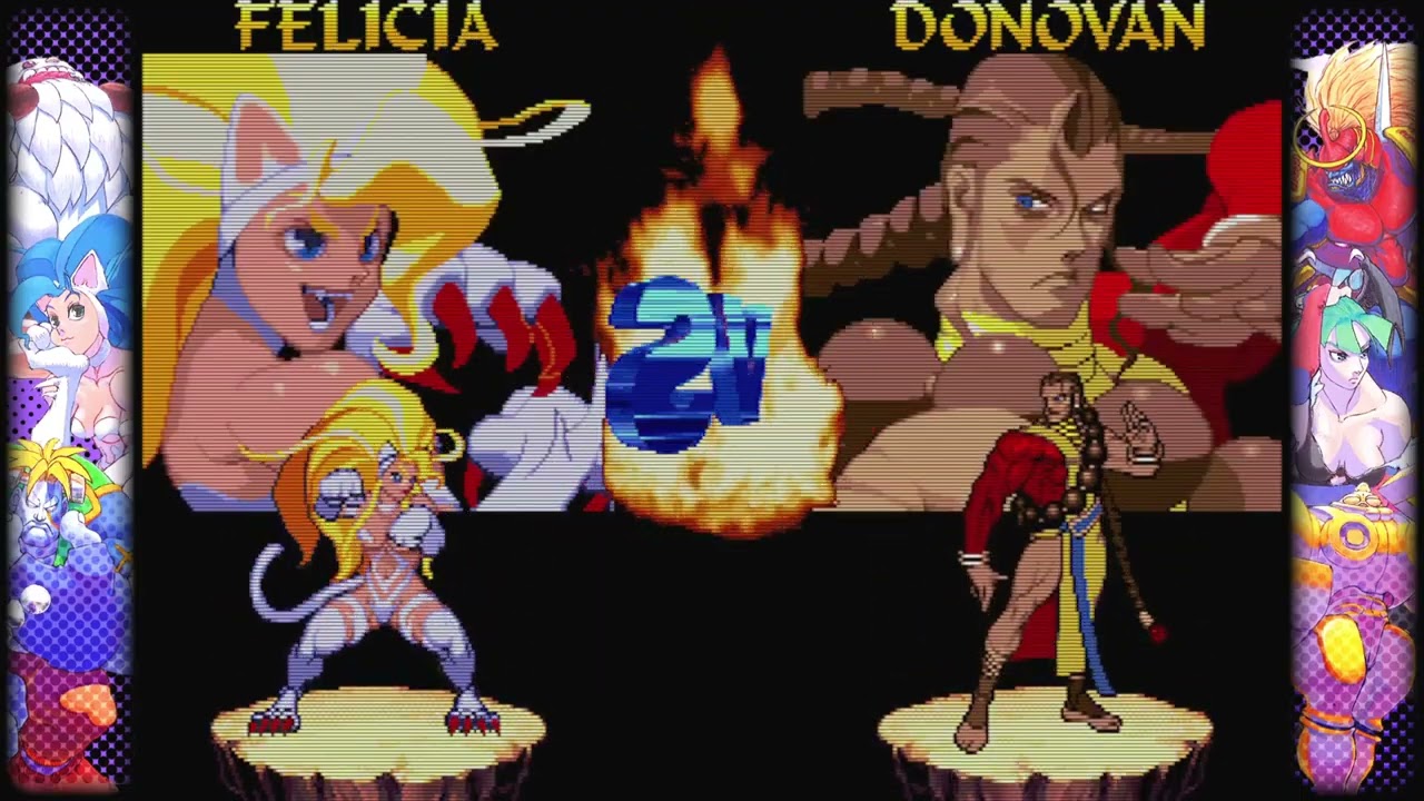 Night Warriors Darkstalkers Revenge Felicia Arcade Gameplay