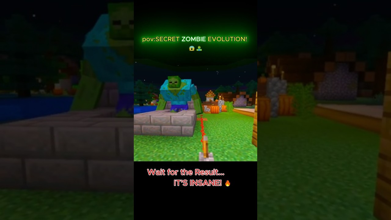 ​How to Evolve a Zombie into a MUTANT! 😱🧟&zwj;♂️ #shorts #minecraft #hacks #gaming #pastplayzone #viral