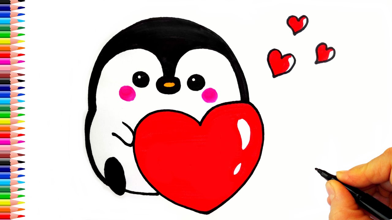 Sevimli Penguen &Ccedil;izimi - Kolay &Ccedil;izimler - Penguen Nasıl &Ccedil;izilir?