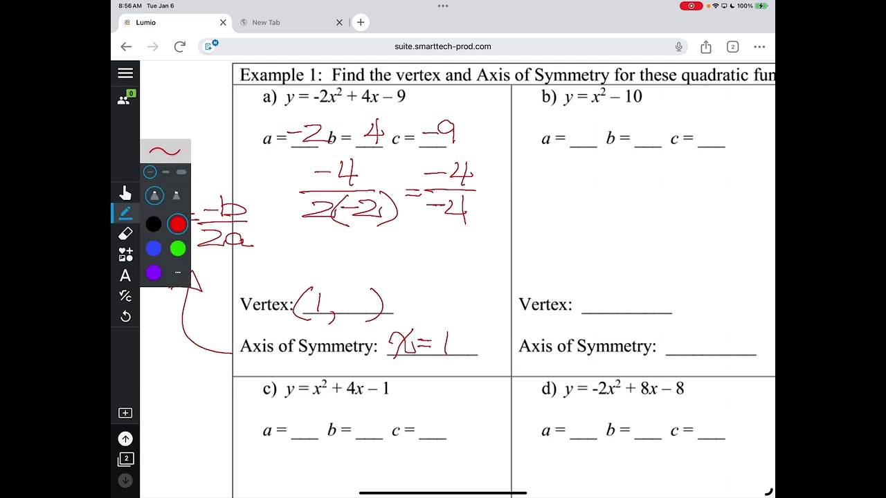 Solve & Graph Quad. Functions. 1/6