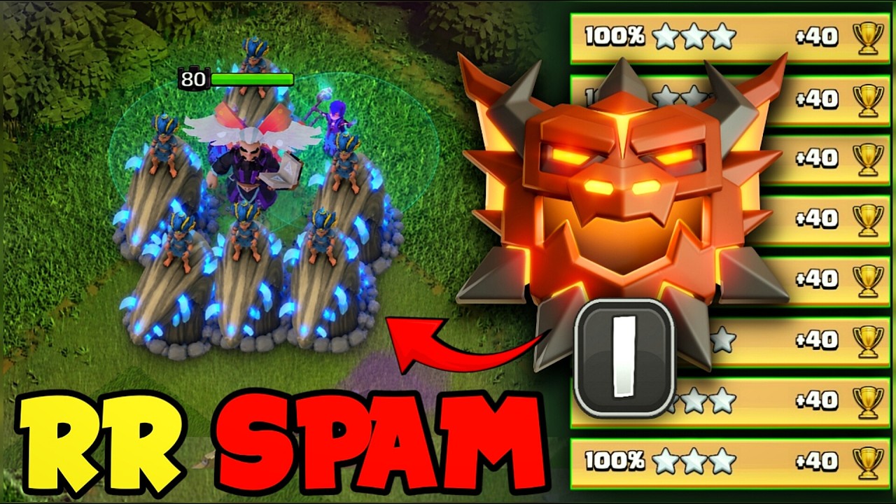 UNSTOPPABLE ATTACK WITHOUT RC Charge Root Rider + 2 Witches Attack strategy TH18 META