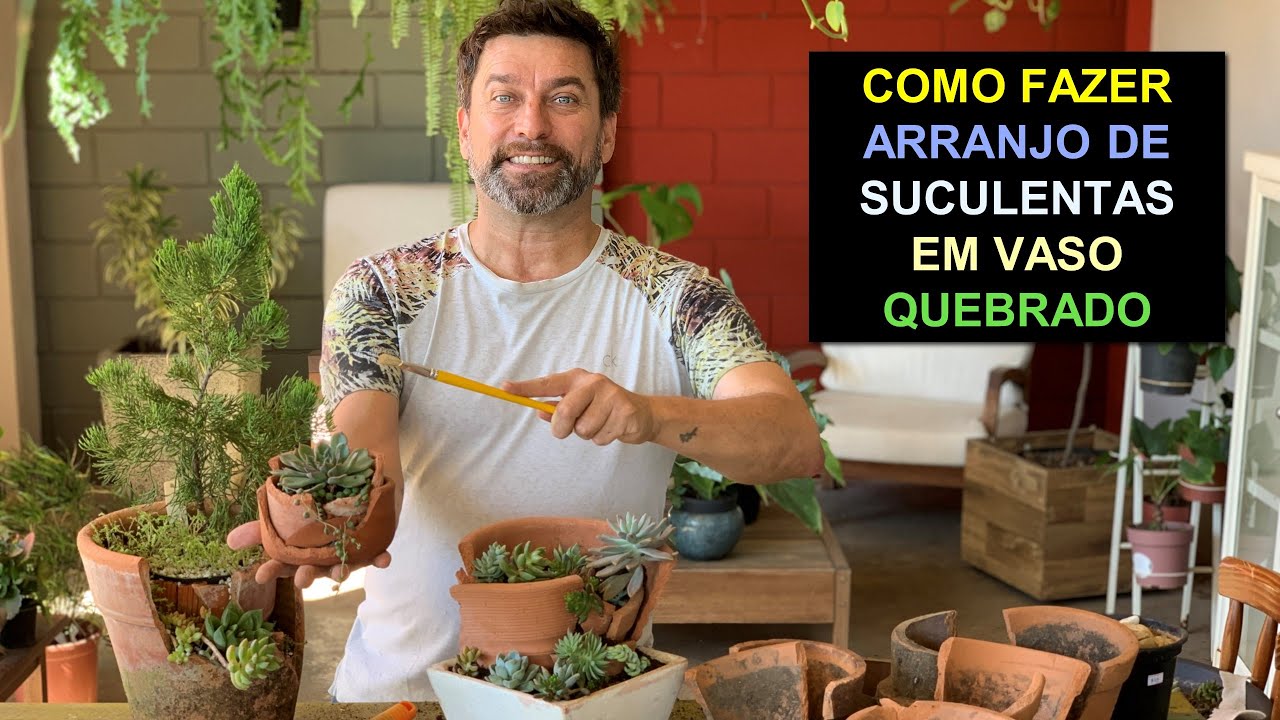 Vaso Quebrou? Veja Como Transformar em Um Arranjo de Suculentas