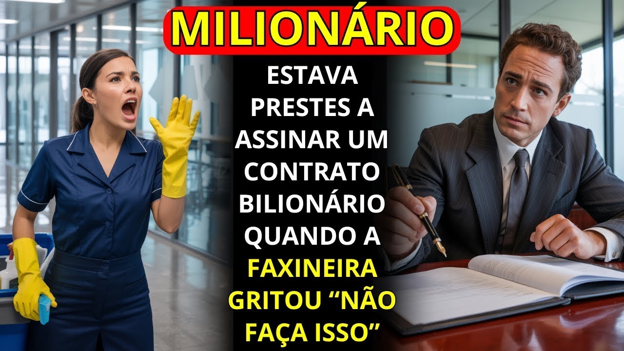 MILIONÁRIO ESTAVA PRESTES A ASSINAR UM CONTRATO BILIONÁRIO QUANDO A FAXINEIRA GRITOU “NÃO FAÇA ISSO”