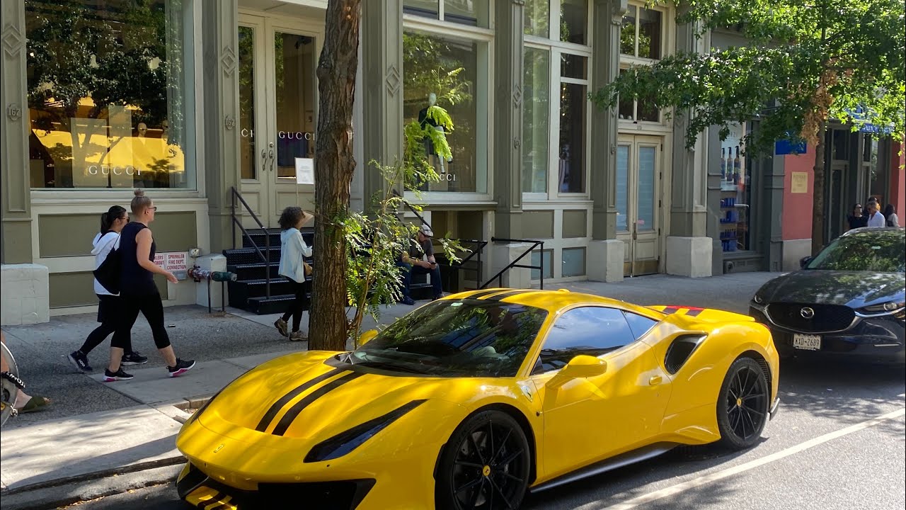 Supercars In New York (CLK Black Series, Custom Aventador, 488 Pista)