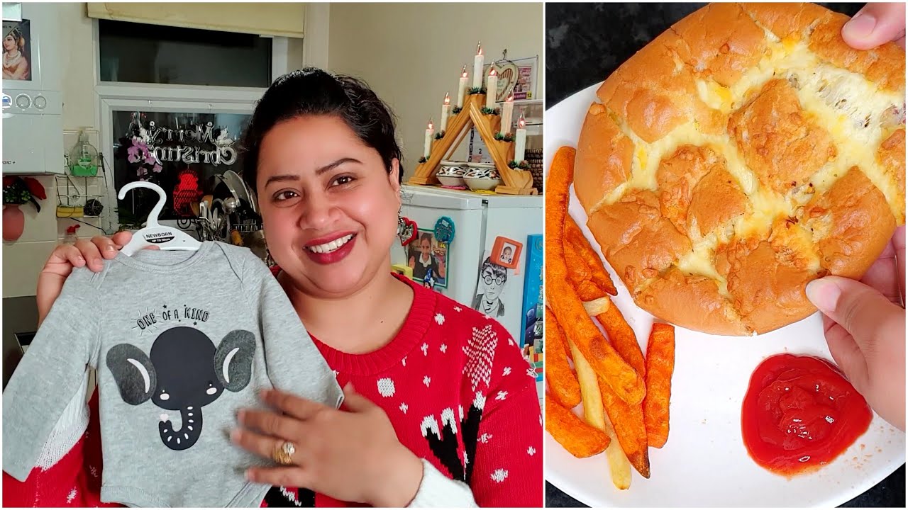 Cute 👼 Christmas Eve 🎄 पर मिला इतना बड़ा SURPRISE 💃 | Cooked Cheese Pulled Apart Bread