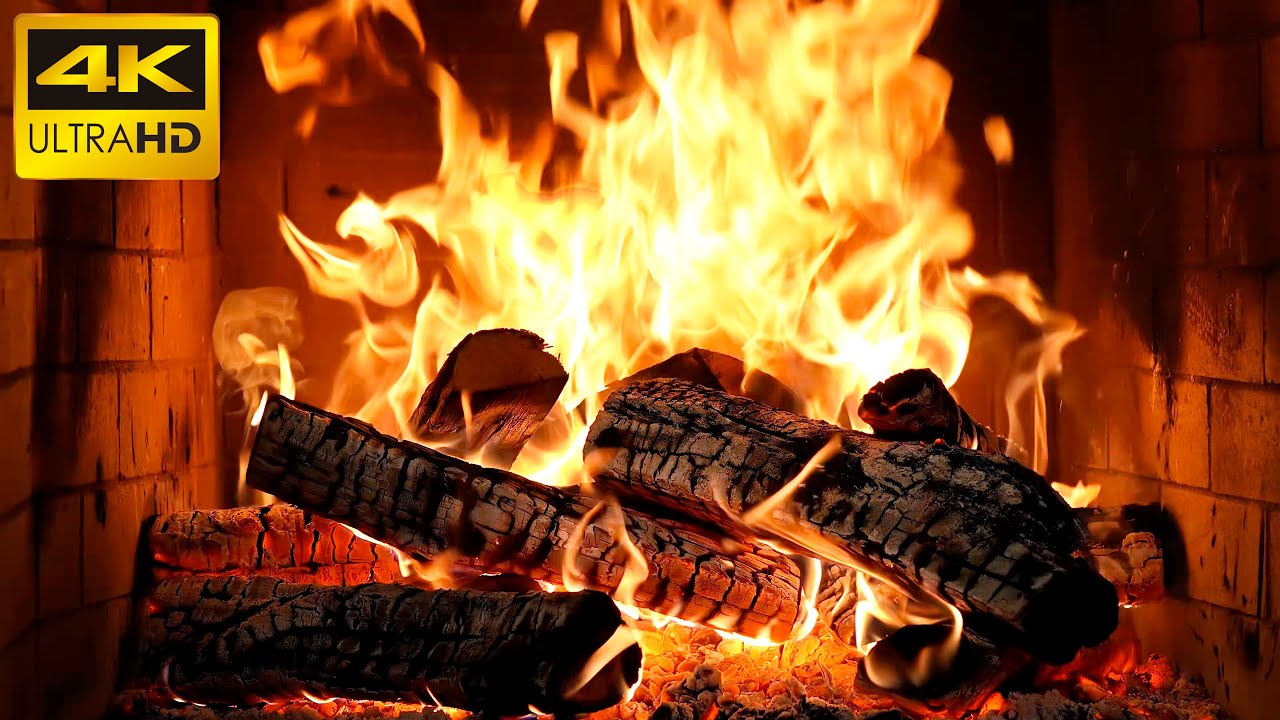 🔥 Najlepsze Dźwięki Płonącego Kominka i Delikatne Trzaski na Spokojny Wiecz&oacute;r (Fireplace 4K)