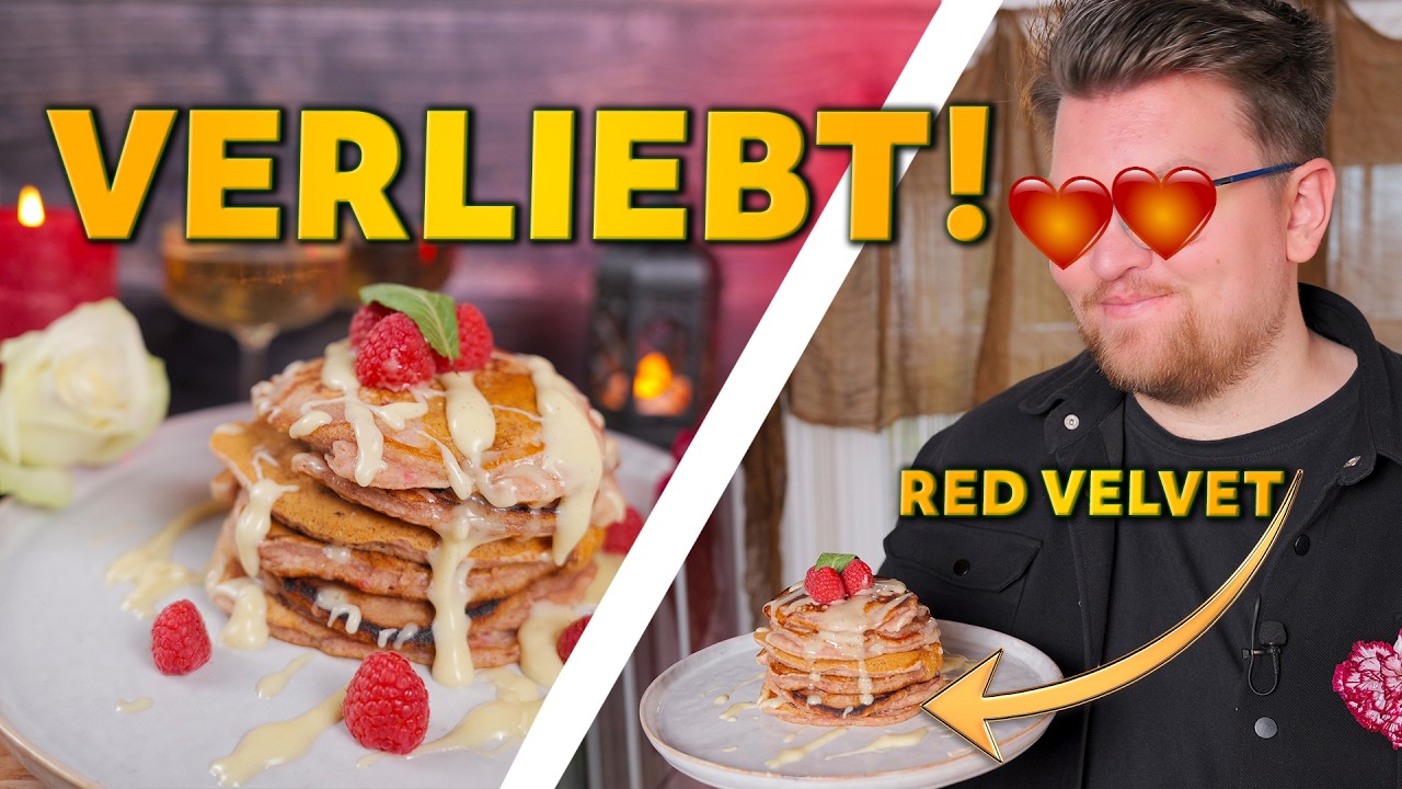 Das brauchst du an Valentinstag ❤️ - Vegane Red Velvet Pancakes 🥞