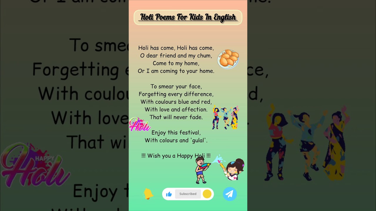Poem on Holi in english/होली पर कविता 10 लाइन English में/Holi per poem /Holi poem in English