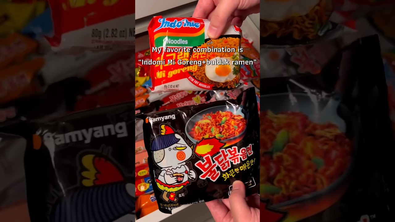 Indomi goreng+buldak ramen crazy combination #buldakramen #indomie #migoreng #shorts