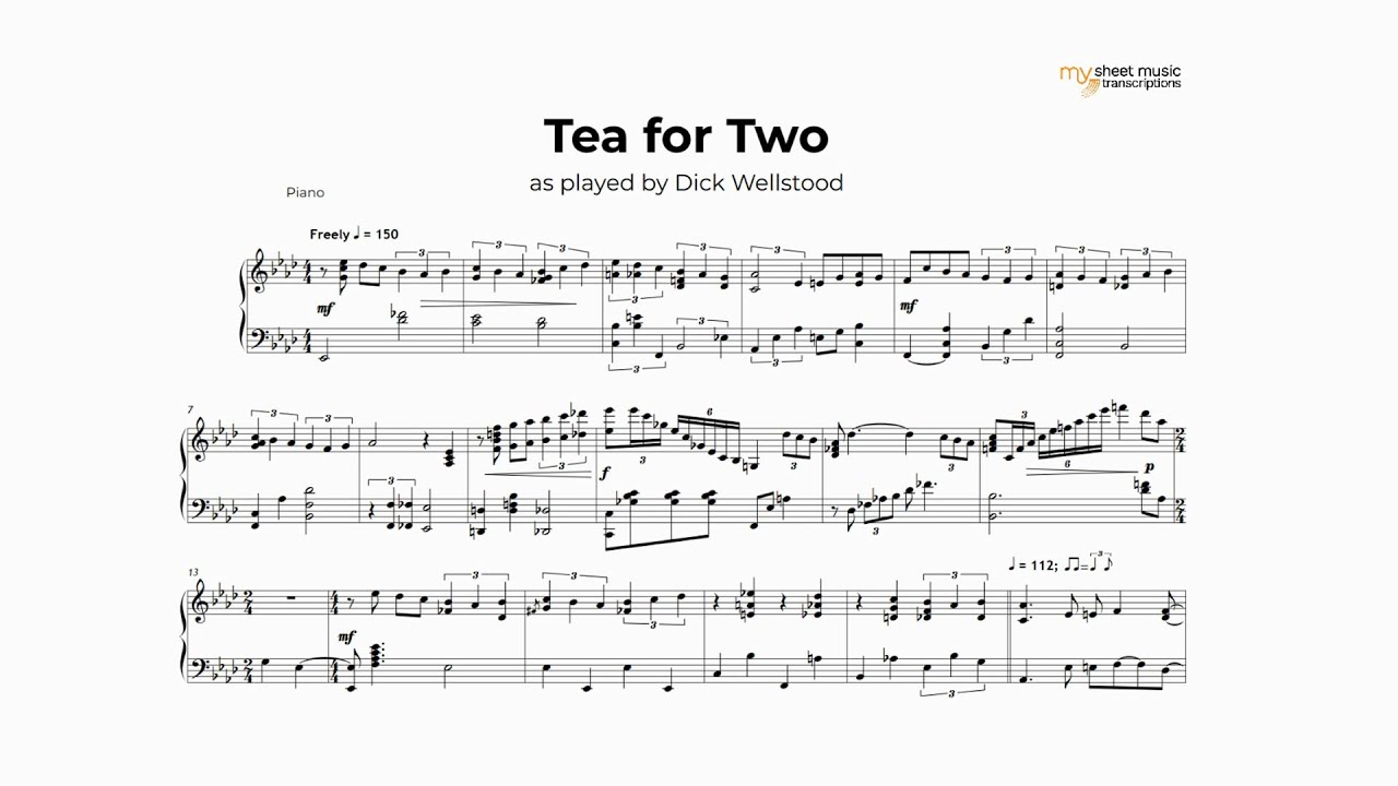 Dick Wellstood - Tea for Two (Jazz Transcription)