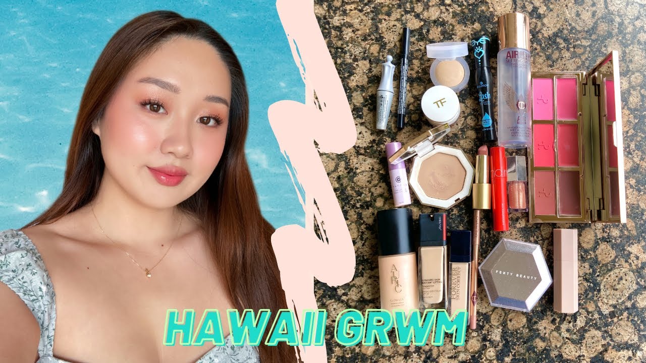🌴 GRWM IN HAWAII! 🌺 | 🏝️ Tropical Island Vacation Makeup 🏝️ | Stacy Chen