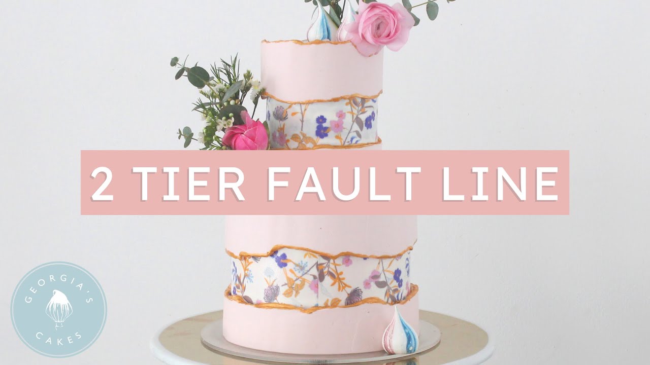 2 Tier Fault Line Cake with Edible Paper! | Georgia's Cakes