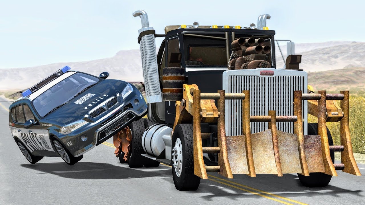 Crazy Police Chases #13 - BeamNG Drive Crashes
