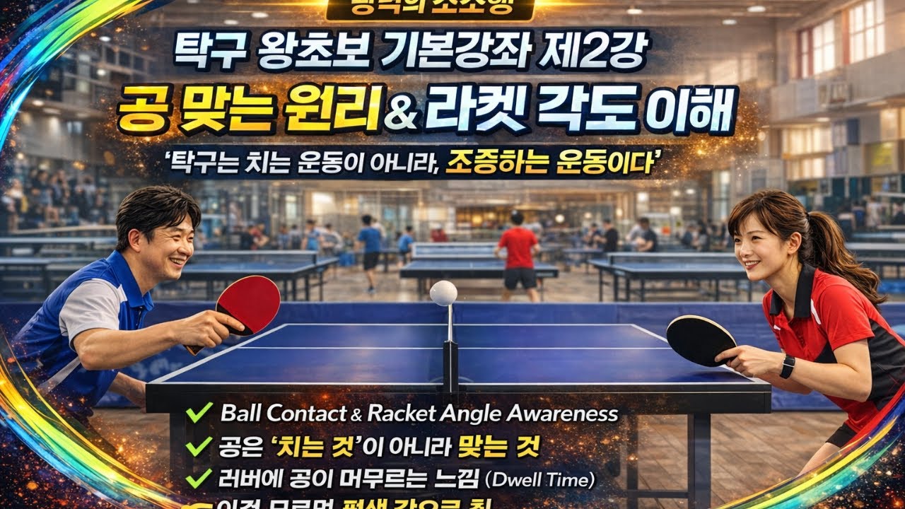 탁구 왕초보 기초강의_2강_공 맞는 원리 & 라켓 각도 이해