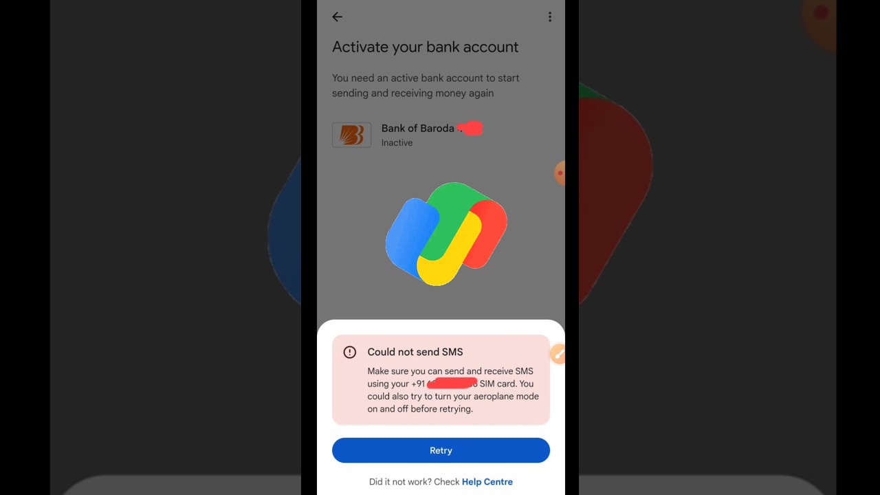 Google Pay Couldn't Send SMS Problem | #shortsfeed #shorts #googlepay #short #googlepayaccount
