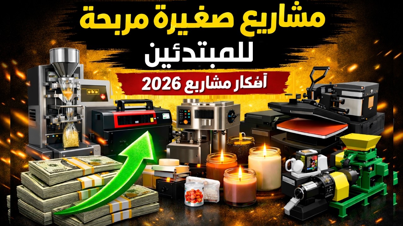 أفضل مشاريع صغيرة مربحة 2026 برأس مال بسيط | أفكار مشاريع ناجحة من المنزل تحقق دخل يومي