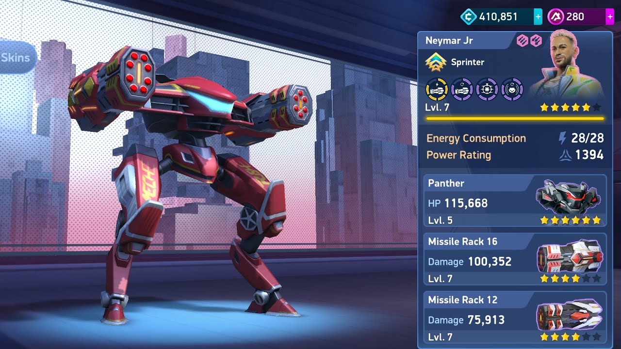 Panther Robot Use Missile Rack 16 and 12 Gameplay Mech Arena