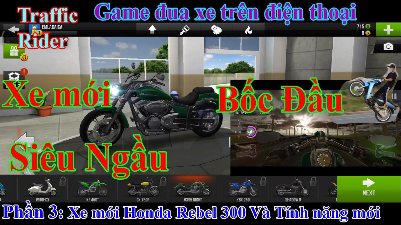 Traffic Rider | Game đua xe hay nhất mobile | Phần 3 Xe mới Honda Rebel 300 Và Tính Năng Mới BỐC ĐẦU