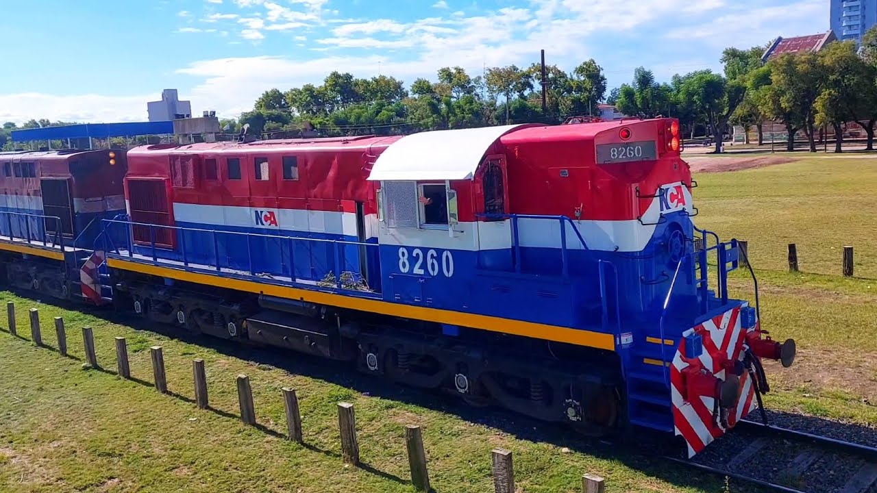 [4K] RELUCIENTE ALCo RSD16 8260 de NCA al mando de un tren cargado rumbo a Rosario!!!!!!