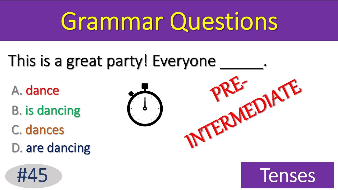 Can you pass English Grammar tense quiz? | pre-intermediate English questions | English Grammar QUIZ