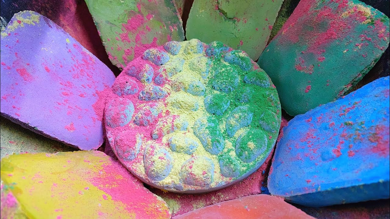 Colourful powder blocks Gymchalk Asmr 🧡💙💚🩵💜💛💨