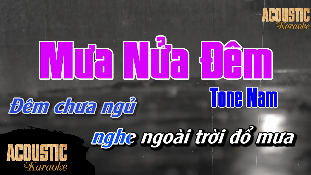 Mưa Nửa Đêm || Karaoke Beat Acoustic Guitar | Tone Nam