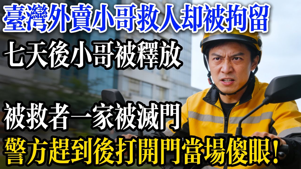 臺灣外送員救人卻遭拘留，七天後外送員獲釋。被救者一家被滅門，警方趕抵現場開門後當場傻眼！