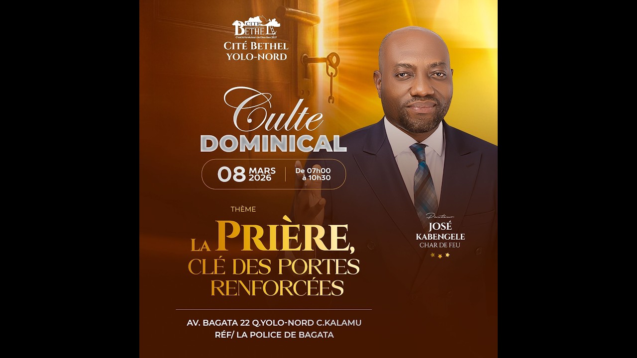 BIENVENUE DANS NOTRE CULTE DOMINICAL DU 08 MARS 2026