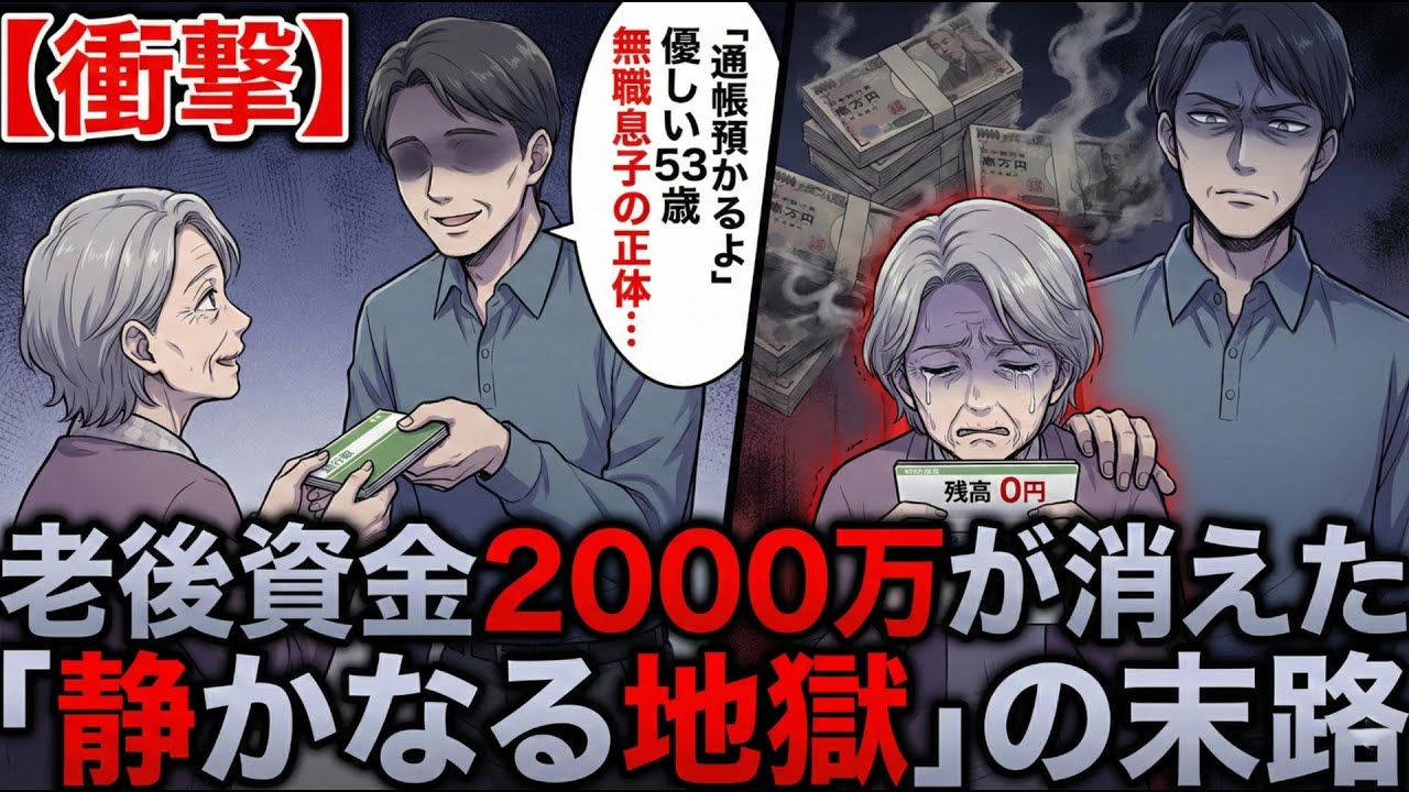 【衝撃】「通帳預かるよ」優しい53歳無職息子の正体…老後資金2000万が消えた「静かなる地獄」の口コミまとめ| 8050問題 | 年金  | 老後資金 | 9060問題
