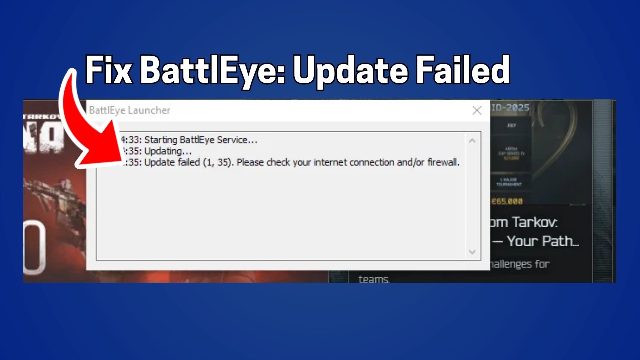 Исправление ошибки обновления BattlEye: Update Failed