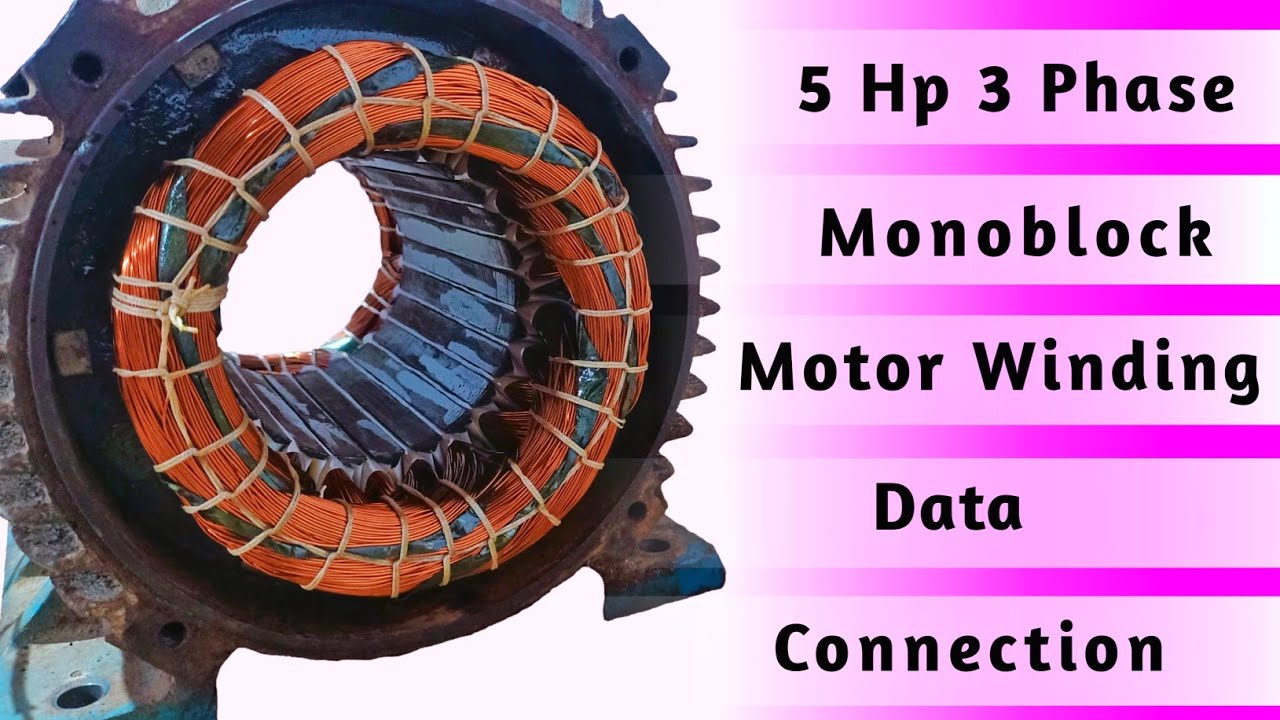 5 Hp 3 Phase 2800 Rpm Monoblock Motor Winding in hindi | motor winding