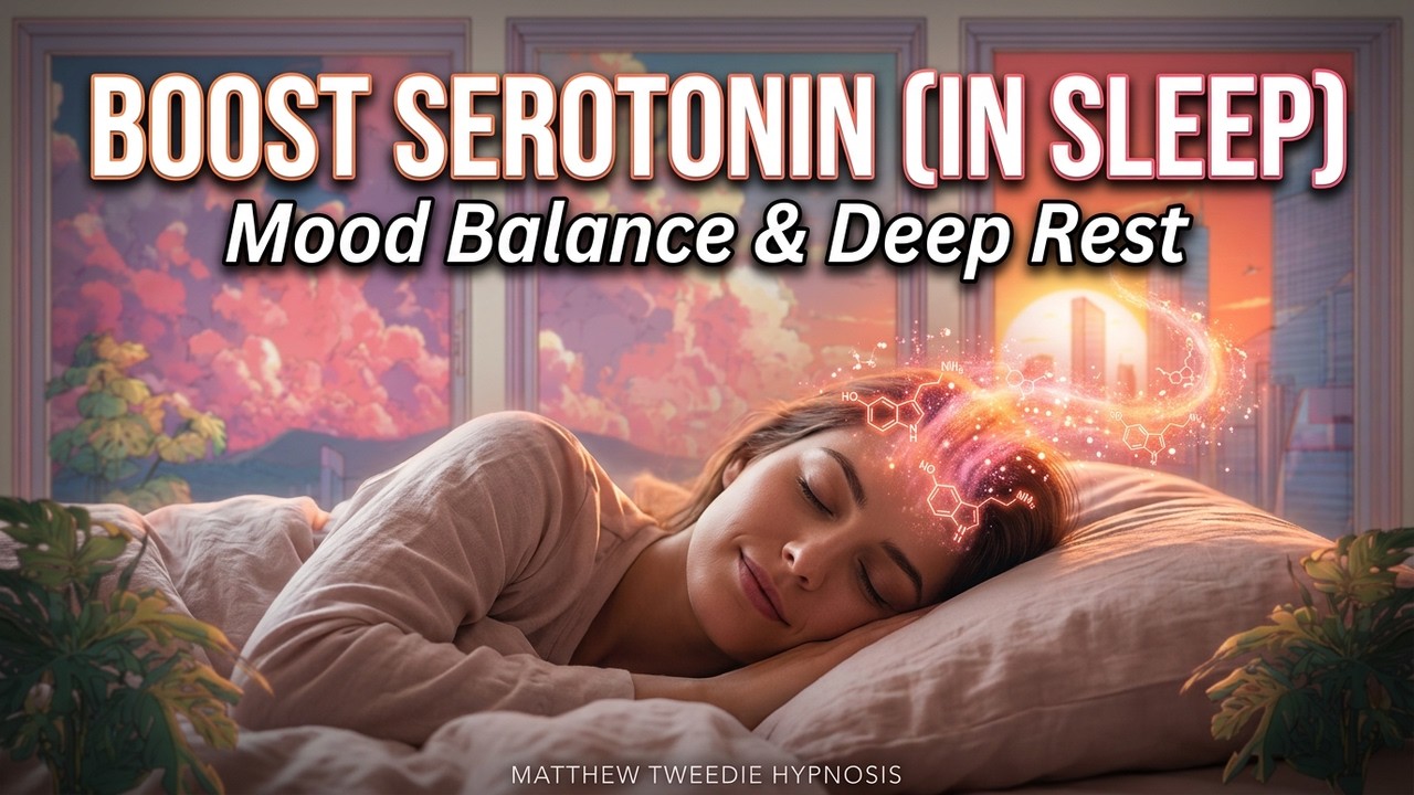 Sleep Hypnosis for Serotonin Regulation (Black Screen) | Mood Balance and Deep Rest