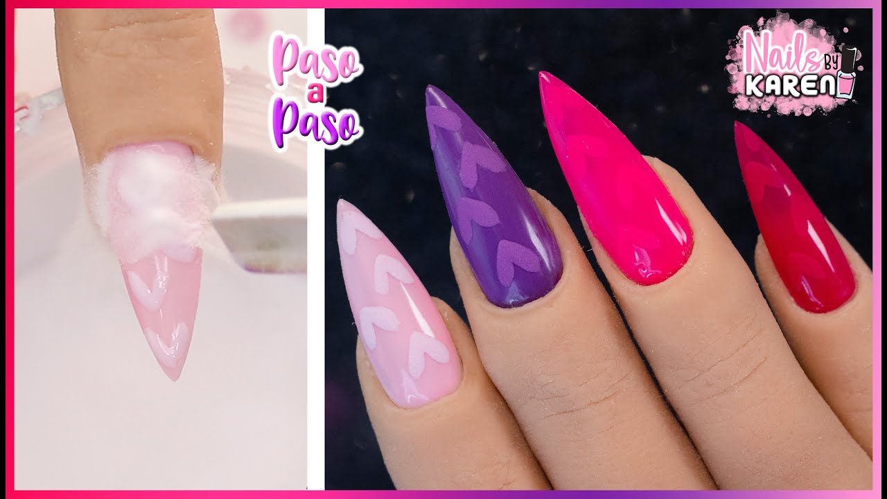 PASO a PASO - CORAZONES Efecto Arena | NailsByKaren