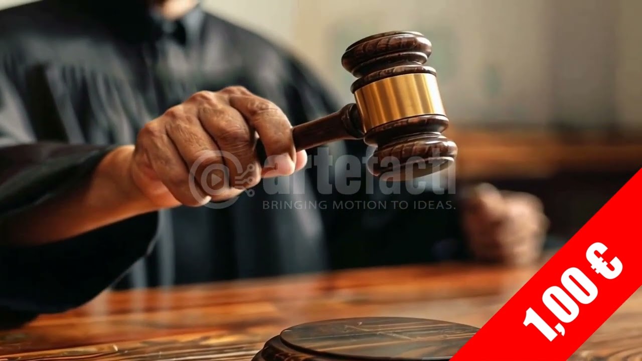 Gavel Strike Close-Up &mdash; HD Legal Symbol Stock Footage (1920x1080)