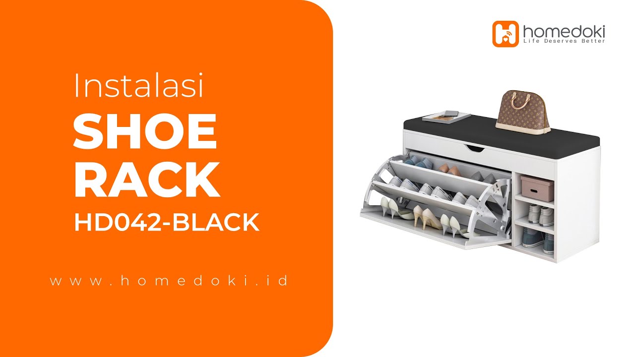 Pemasangan HD042-BLACK Rak Sepatu