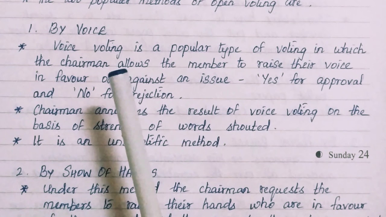 Voting- Meaning And Types (Tamil) / TN PLUS TWO COMMERCE