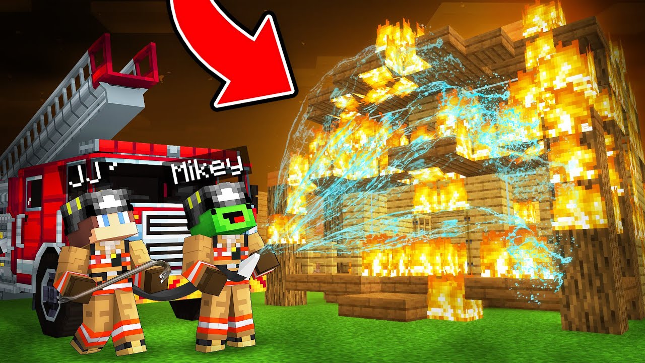 Mikey and JJ Survive as FIREFIGHTERS in Minecraft (Maizen)