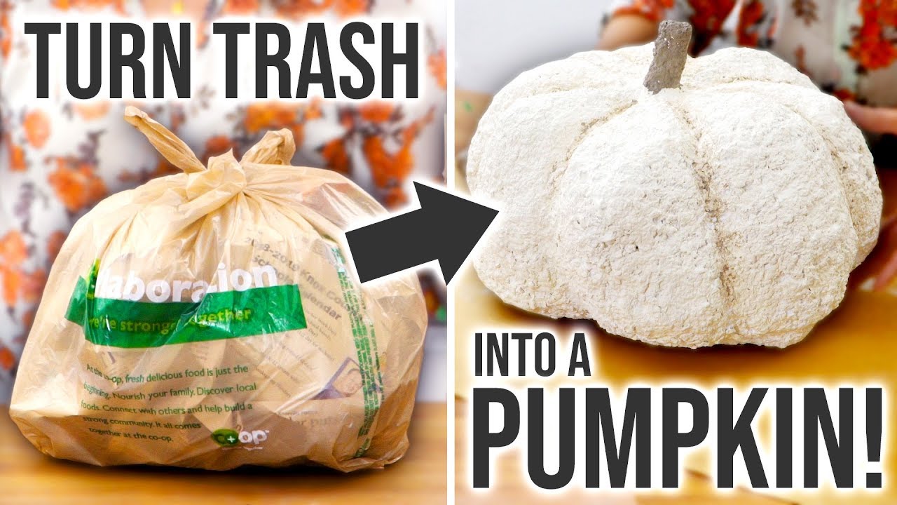 DIY Trash Pumpkin - How to Make a Faux Pumpkin from TRASH! - HGTV Handmade