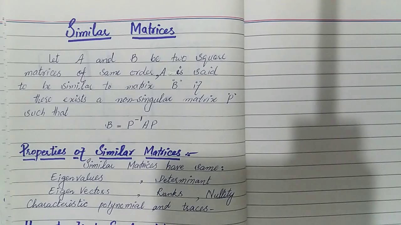 How similar matrix can be find out for a given matrix