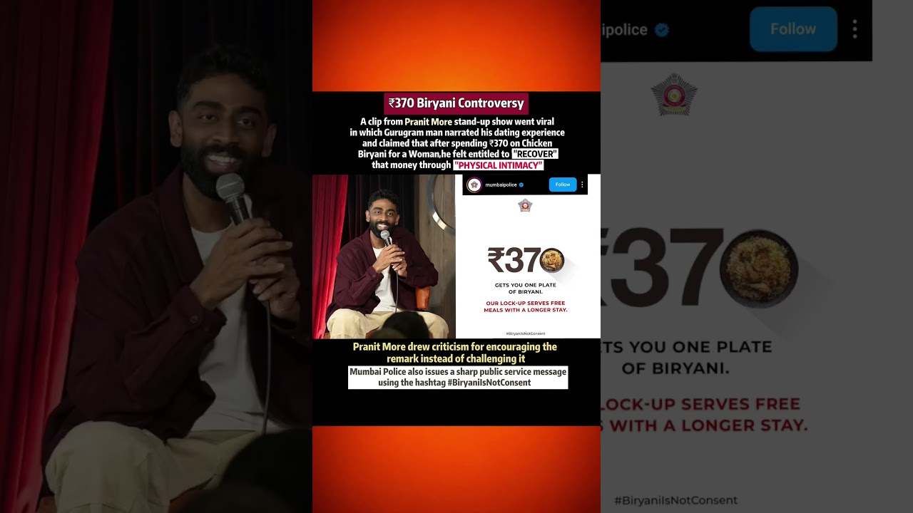 A post from Pranit More stand-up comedy show about ₹370 biryani went viral and sparked a controversy