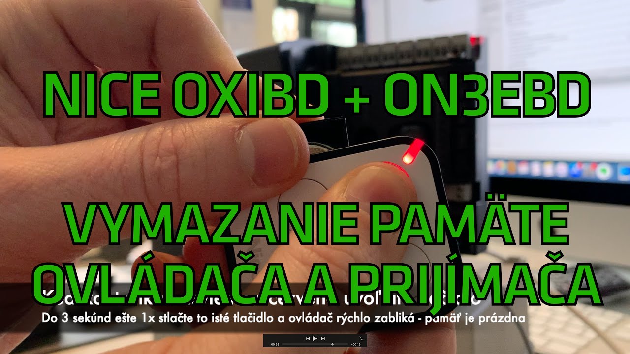 NICE OXIBD + ON3EBD vymazanie pamäte prijímača a ovládača