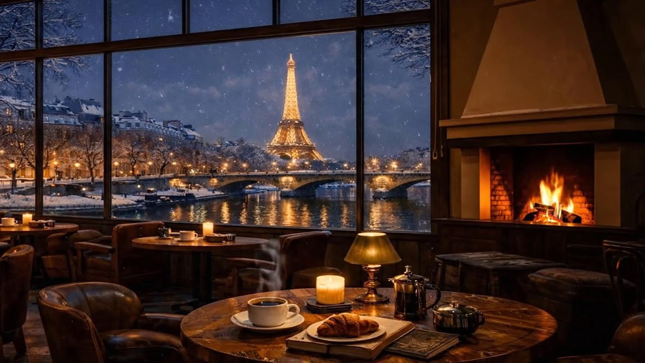Warm Jazz Playlist at Cozy Café ❄️ Relaxing Winter Night Jazz