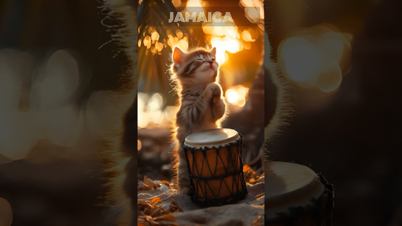 Cat Dancing to Jamaican Rhythms 🎶🥁 | Catch the Island Groove! 🇯🇲🐾