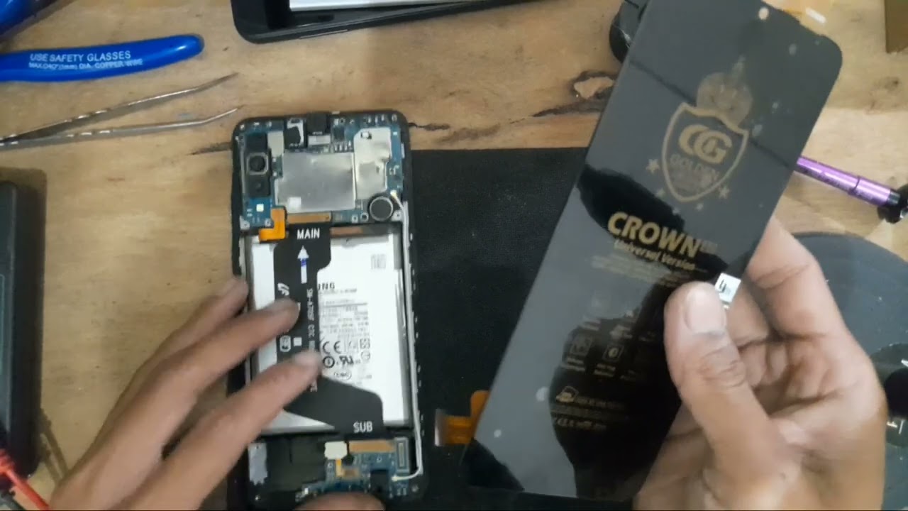 Cara ganti Lcd Samsung A70 pakai Lcd Lokal Punya.