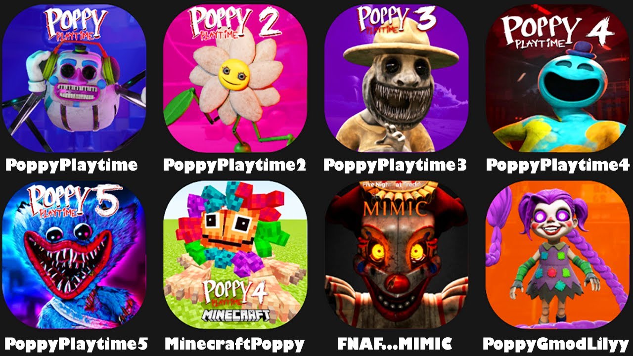 Poppy Playtime Chapter 1 to 5 All New Bosses,Poppy Playtime Chapter 5 Lilly Lovebraids,Minecraft